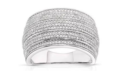 Diamond ring 9ct - ring., white