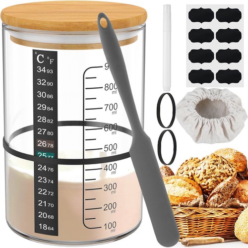 9pcs sourdough starter jar kit - starter,