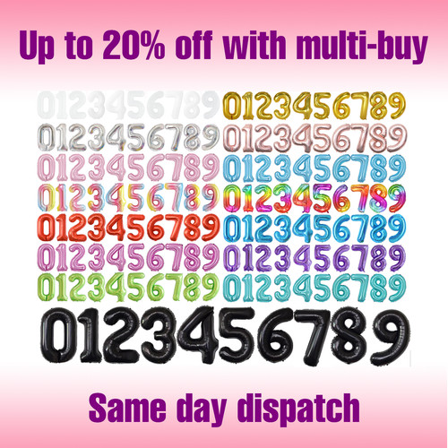 Large number balloons - large, inch