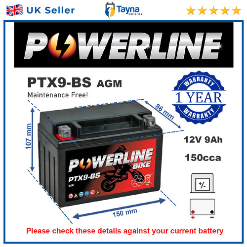 Replaces ytx9 motorcycle - replaces, ytx9-bs